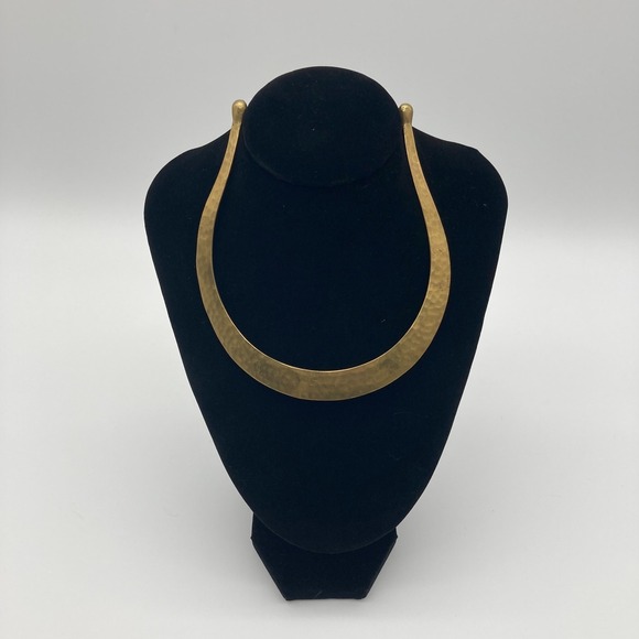 Jewelry - Vintage Hammered Brass Torque Collar Necklace | Mid-Century Modernist Choker